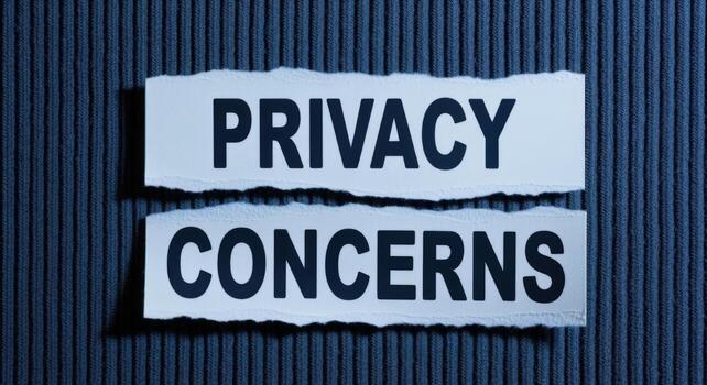 Privacy Concerns Message on Torn Paper Pieces over a Textured Background, Conceptual Security and Digital Safety photo