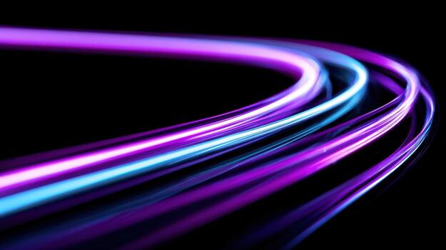 Abstract Light Trails with Neon Colors, Modern Design, Futuristic Background, Technology Concept for Graphic Projects photo