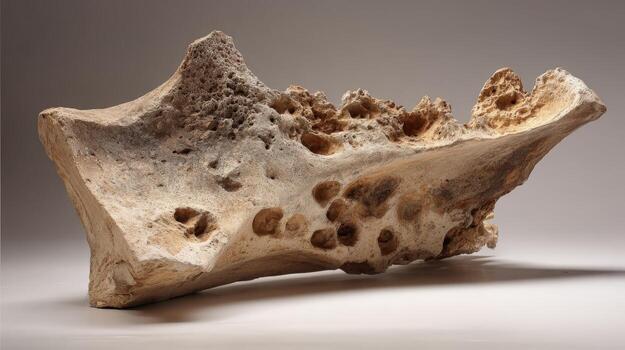 Fragment of Bone Structure A Detailed Study of Anatomy and Paleontology on a Seamless Background photo
