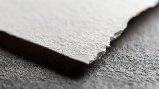 Textured Paper Edge Detail Macro Shot for Mockups, Stationery, and Artistic Backgrounds photo