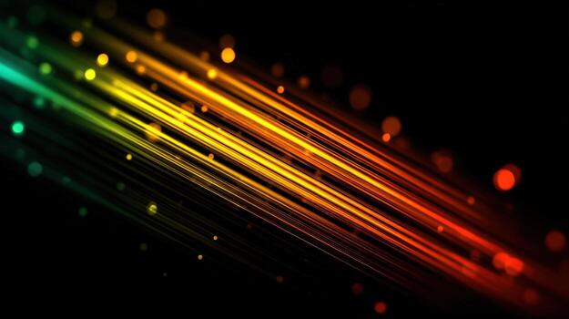 Abstract Background with Colorful Light Streaks and Bokeh, Ideal for Modern Designs and Presentations photo