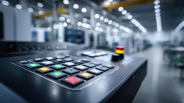 Control Panel in Modern Factory Automation and Industrial Technology for Manufacturing Excellence photo