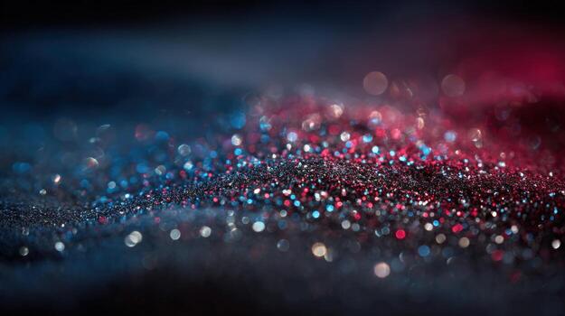 Abstract Background with Glittering Particles in Blue and Red, Perfect for Festive Celebrations photo