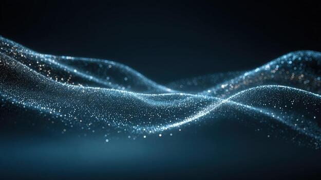 Dynamic Wave of Sparkling Particles Abstract Digital Background for Technology, Science, and Creative Concepts photo
