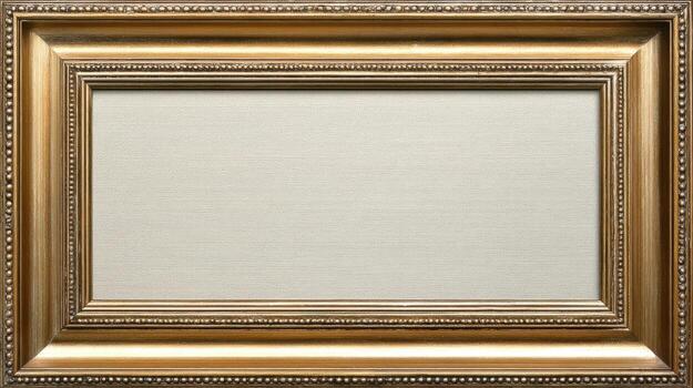 Ornate Gold Picture Frame with Neutral Textured Background, Ready for Artwork or Photography Display photo