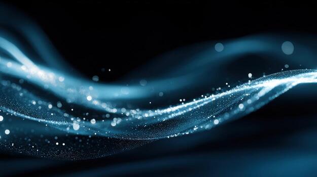 Elegant Blue Wave Particle Background - Abstract Motion Graphics for Technology and Design Presentations photo