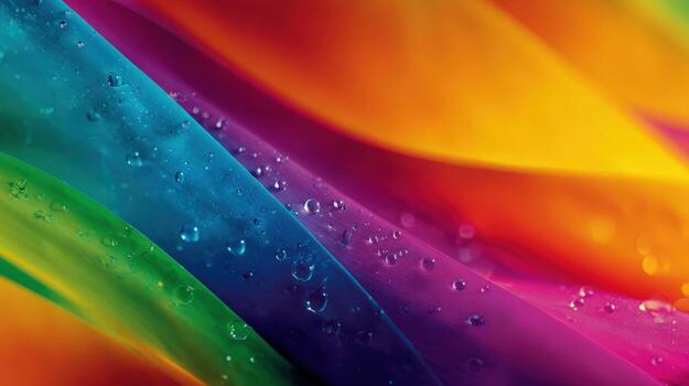 Vibrant Abstract Background with Rainbow Colors and Water Droplets for Modern Design photo