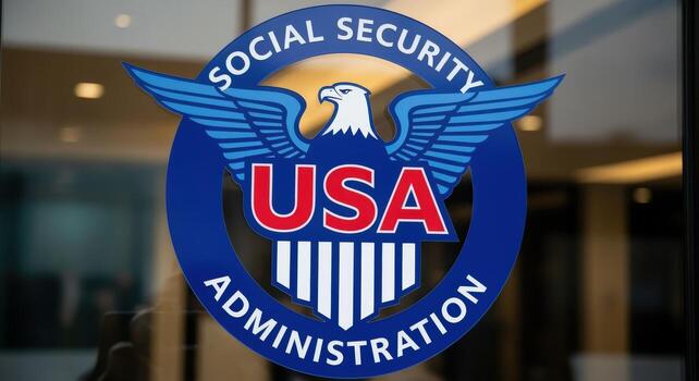 Social system concept for retirement and financial security with government administration building service accessibility photo