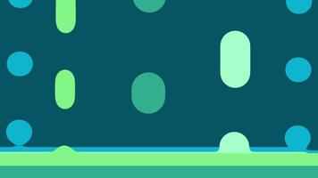 Abstract 2D animation with falling green and blue shapes. A minimal, looping background with liquid-like forms rising and falling in a cool color palette. video