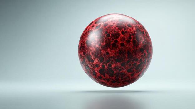 Reddish Speckled Sphere Floating with Subtle Shadow - Modern Abstract Art and Design Element photo