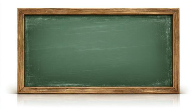 Chalkboard with Wooden Frame, Isolated on White Background - Perfect for Education, Presentation, and Design Mockups photo