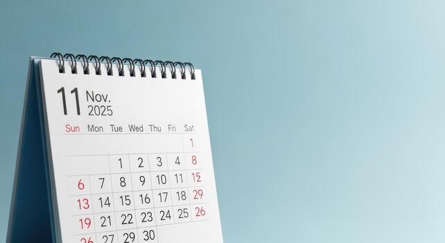 November 2025 Desk Calendar Close-Up Planning, Schedules, Deadlines, and Important Dates for Business and Personal Use photo