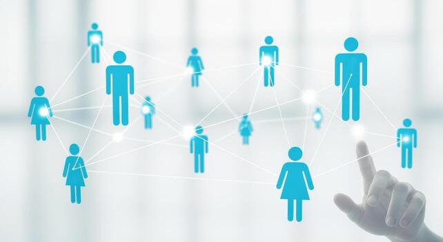 Human Resources Network Conceptual Image of Interconnected People for Business and Technology Applications photo