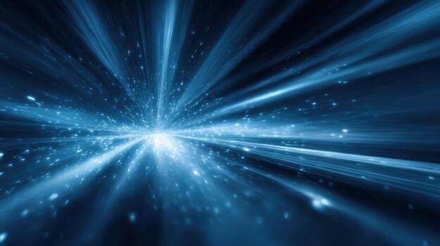 Abstract Blue Light Streaks Background, Represents High Speed Data Transfer and Futuristic Technology photo