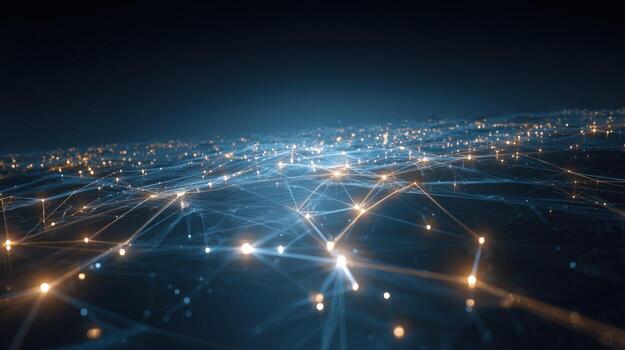 Abstract Network Visualization Data Connectivity, Artificial Intelligence, and Modern Technology Background Depicting Global Communication photo