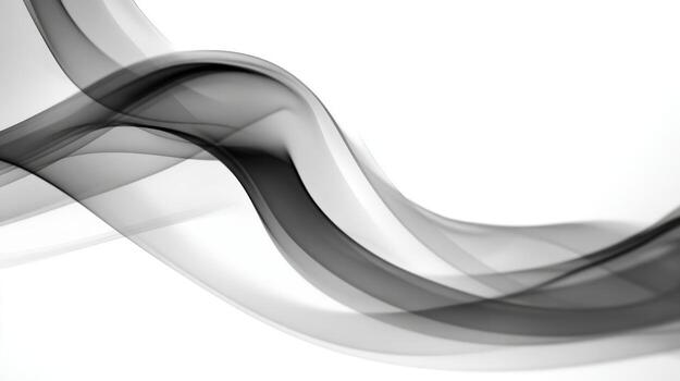 Abstract Black and White Smoke Waves Background, Modern Design Element, Creative Visual Effect photo