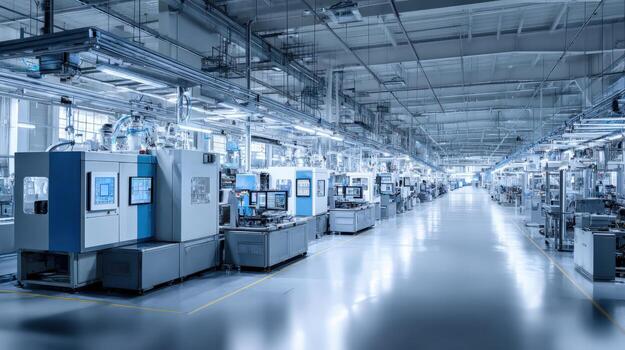 High Tech Manufacturing Facility with Automated Machinery for Precision Engineering and Production photo