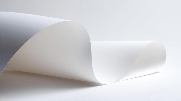 Elegant White Paper Wave Abstract Curve on Seamless Background for Creative Design and Mockups photo