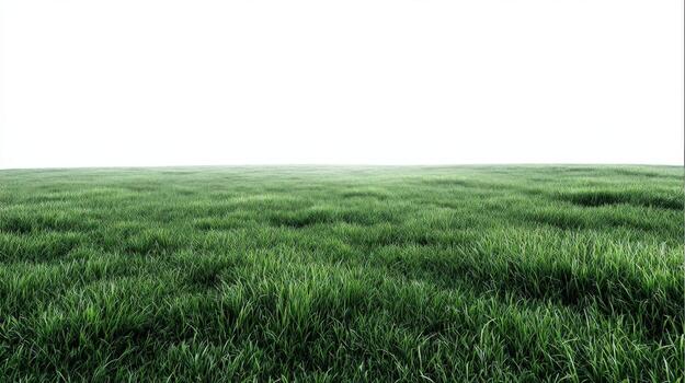 Lush Green Grass Field Isolated on White Background for Product Placement and Advertising Mockups photo