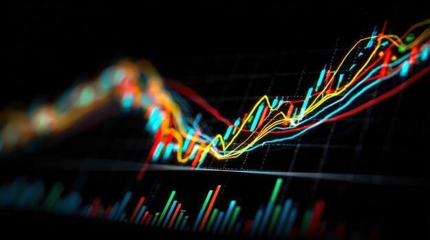 Financial Stock Market Data Visualization with Charts and Graphs Indicating Growth and Investment Strategies photo