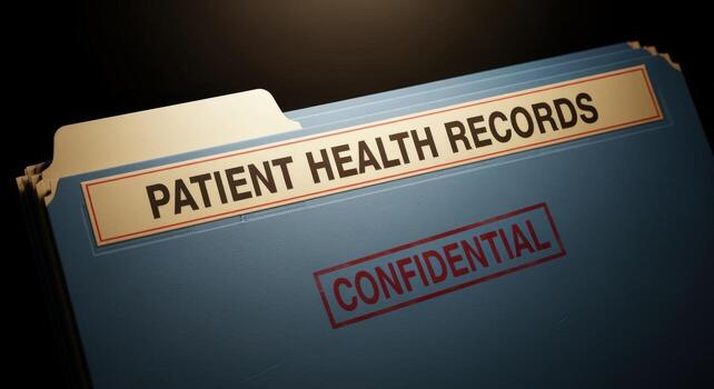 Confidential Patient Health Records Folder Secure Medical Information Storage and Data Privacy Management photo