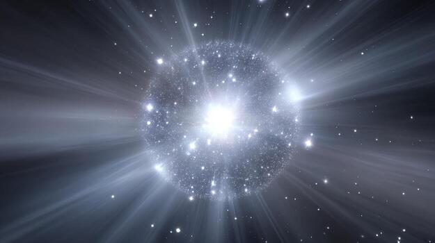 Cosmic Radiance A Stunning Visualization of a Celestial Body Emitting Light in the Darkness of Space photo