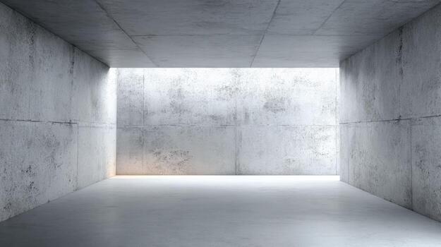 Minimalist Concrete Room Interior with Natural Light, Architectural Space for Product Display and Modern Design Concepts photo