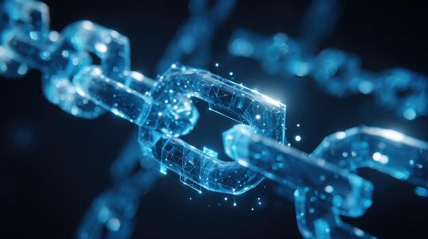 Digital Blockchain Network Interconnection Secure Connection of Data Blocks, Cryptography and Decentralized System Technologies photo