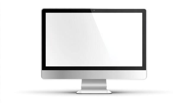 Sleek Modern Computer Display on White Background Mockup for Presentation and Digital Design photo