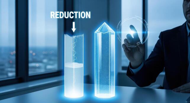 Reduction Visualization of Efficiency Improvement with Augmented Reality Interface for Business Performance and Cost Savings photo