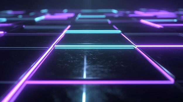Abstract Neon Grid Background with Glowing Lines Perfect for Technology and Futuristic Designs photo