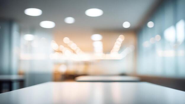 Abstract Blurred Interior Design with Bokeh Lighting and Clean Lines for Backgrounds and Presentations photo