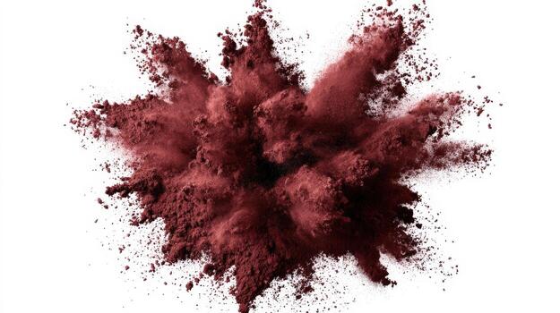Burgundy Powder Explosion on White Background Abstract Burst of Color and Motion for Creative Projects photo