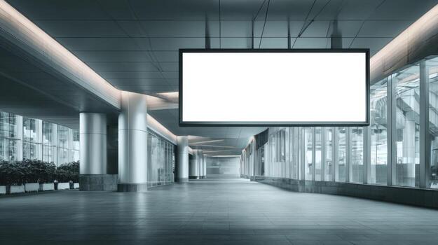 Blank Billboard in Modern Architecture Ideal for Advertising Mockups and Urban Space Design photo