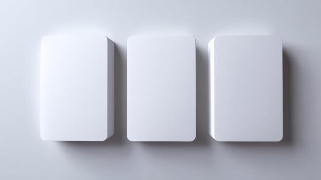 Three White Rounded Rectangles on a White Background, Ideal for Mockups and Product Display photo