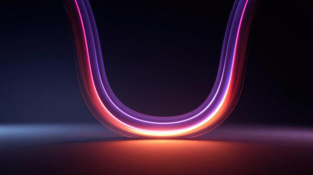 Glowing Neon Curve Abstract Design Modern, Vibrant, and Futuristic Background for Creative Projects photo