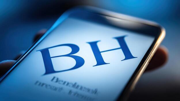 Close-up of a Smartphone Screen Displaying Text with Modern Font for Mobile Application photo