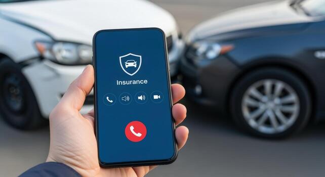 Filing an Auto Insurance Claim After Car Accident Smartphone App for Collision Report and Safety photo