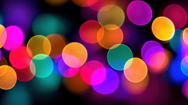 desenfocado festivo luces con bokeh efecto, resumen fiesta antecedentes para celebraciones y especial eventos foto