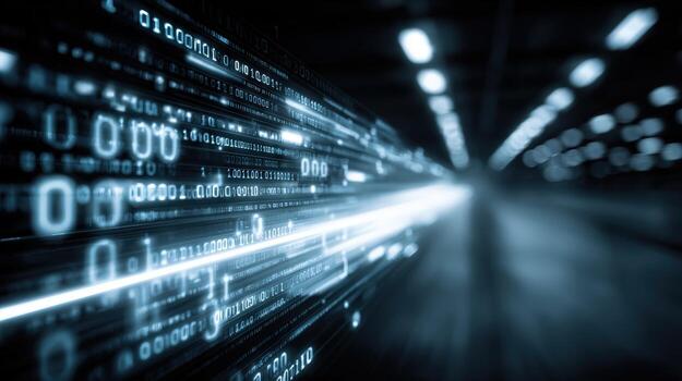 digital datos corriente resumen antecedentes información carretera, binario código transferir, datos Procesando y red conexión foto