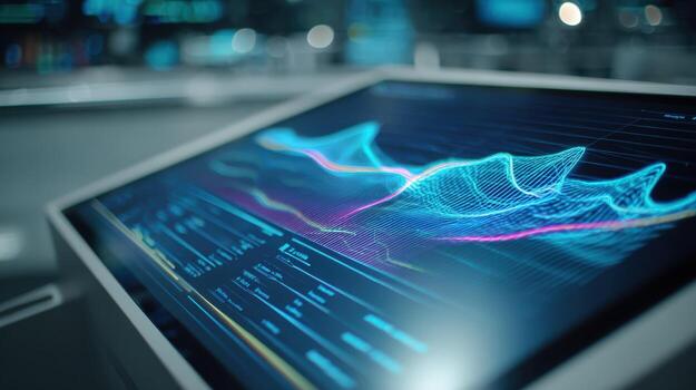 Interactive Touchscreen Displaying Dynamic Data Visualizations for Analysis, Insights, and Strategic Decision-Making in Modern Environments photo