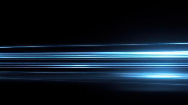Dynamic Blue Light Streaks on Black Background, Perfect for Futuristic and Technology-Related Projects photo