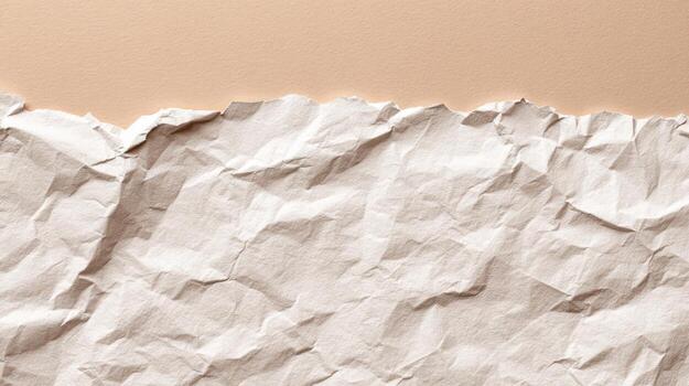 Crumpled Paper Texture on Beige Background, Ideal for Mockups, Designs and Creative Projects, High Resolution photo