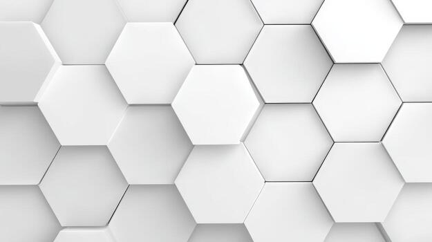 Abstract White Hexagonal Pattern Modern Minimalist Background for Technology, Science, or Design Applications photo