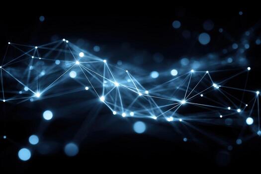 Abstract Plexus Network Connecting Dots Futuristic Technology, Data Visualization, Science and Innovation Background photo