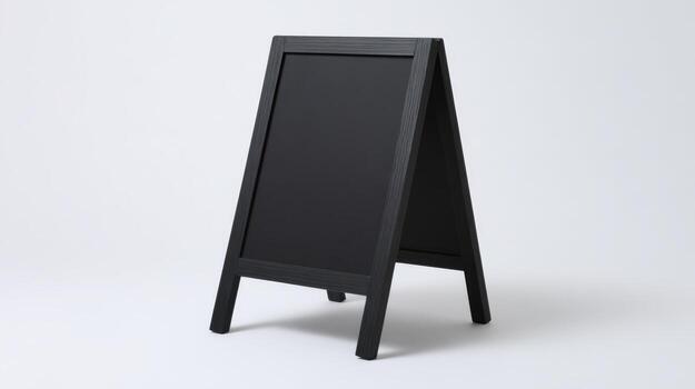 Blank A-Frame Chalkboard Sign for Custom Messages and Advertising on White Background in Studio photo