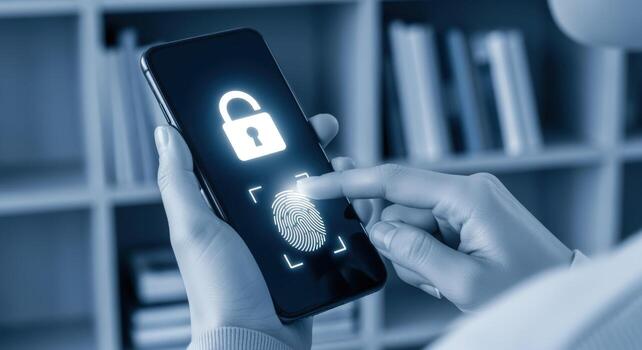 Smartphone Security Fingerprint Scan Authentication for Data Protection and Secure Access Control photo