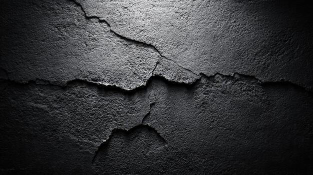 Cracked Dark Stone Texture Background, Depicting Fracture, Decay, Damage, and Imperfection for Grunge and Abstract Designs photo