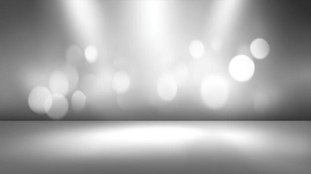 Elegant Gray Gradient Background with Bokeh Lights - Perfect for Product Displays and Presentations photo