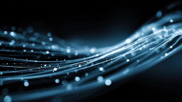 Abstract Digital Waveform Illustration High-Speed Data Transmission and Network Connectivity Concept with Bokeh photo